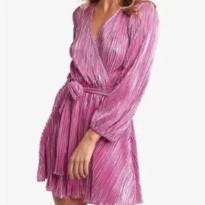Size 12 Ladies Chic Pink Pleated Wrap Romper